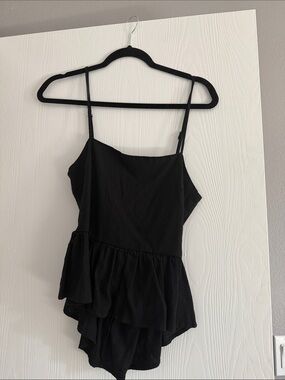 Mi Amore Black Ruffle Tiered Cami